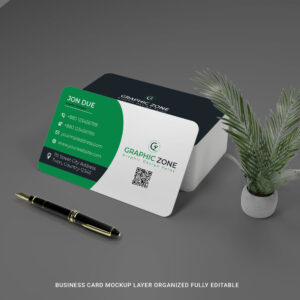 فایل لایه باز موکاپ کارت ویزیت با پس زمینه خاکستری