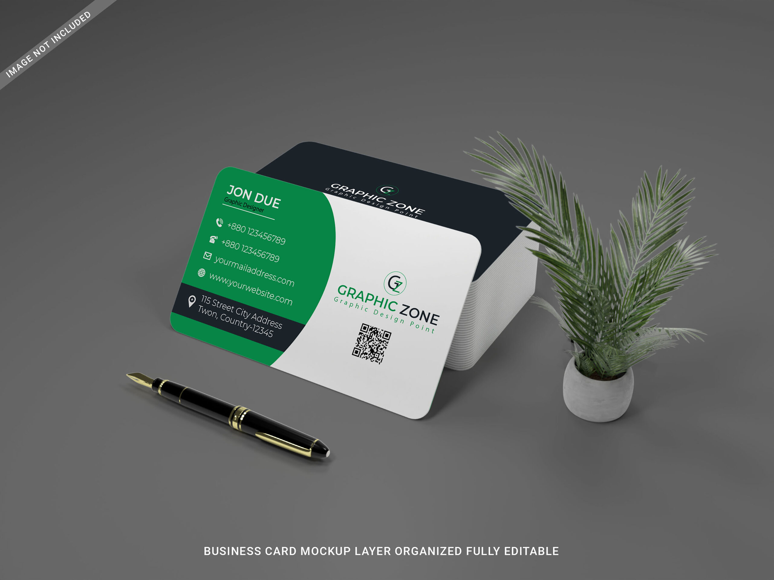 فایل لایه باز موکاپ کارت ویزیت با پس زمینه خاکستری