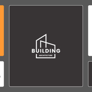 کارت ویزیت همراه با لوگو طرح ساختمان رنگ روشن