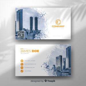 قالب کارت ویزیت دورو انتزاعی تخت طرح برج