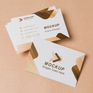 فایل لایه باز موکاپ کارت ویزیت با پس زمینه گلبهی