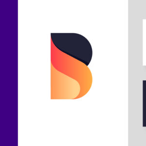 کارت ویزیت همراه با لوگو طرح حرف B رنگارنگ