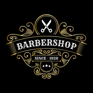 لوگو براق سلطنتی قاب تزئینی آرایشگاه طرح قیچی