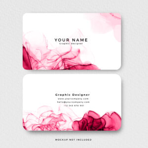 فایل لایه باز نمونه کارت ویزیت با پس زمینه جوهر