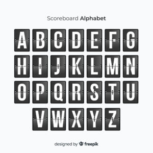 وکتور الفبای انگلیسی سبک صفحه امتیاز