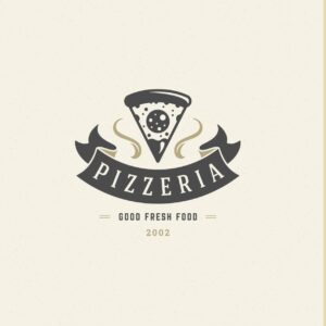 لوگو طرح پیتزا در دو سبک مختلف