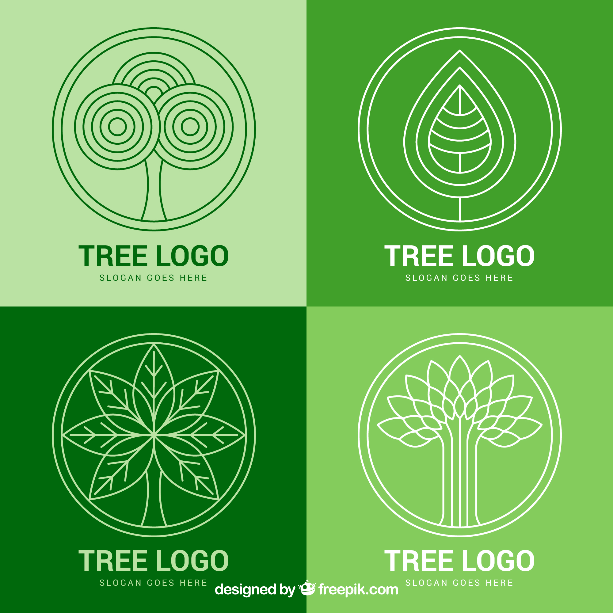 وکتور مجموعه ۴ عددی لوگو های مختلف