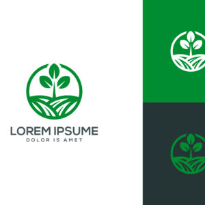 مجموعه ۳ عددی وکتور لوگو طرح کشاورزی