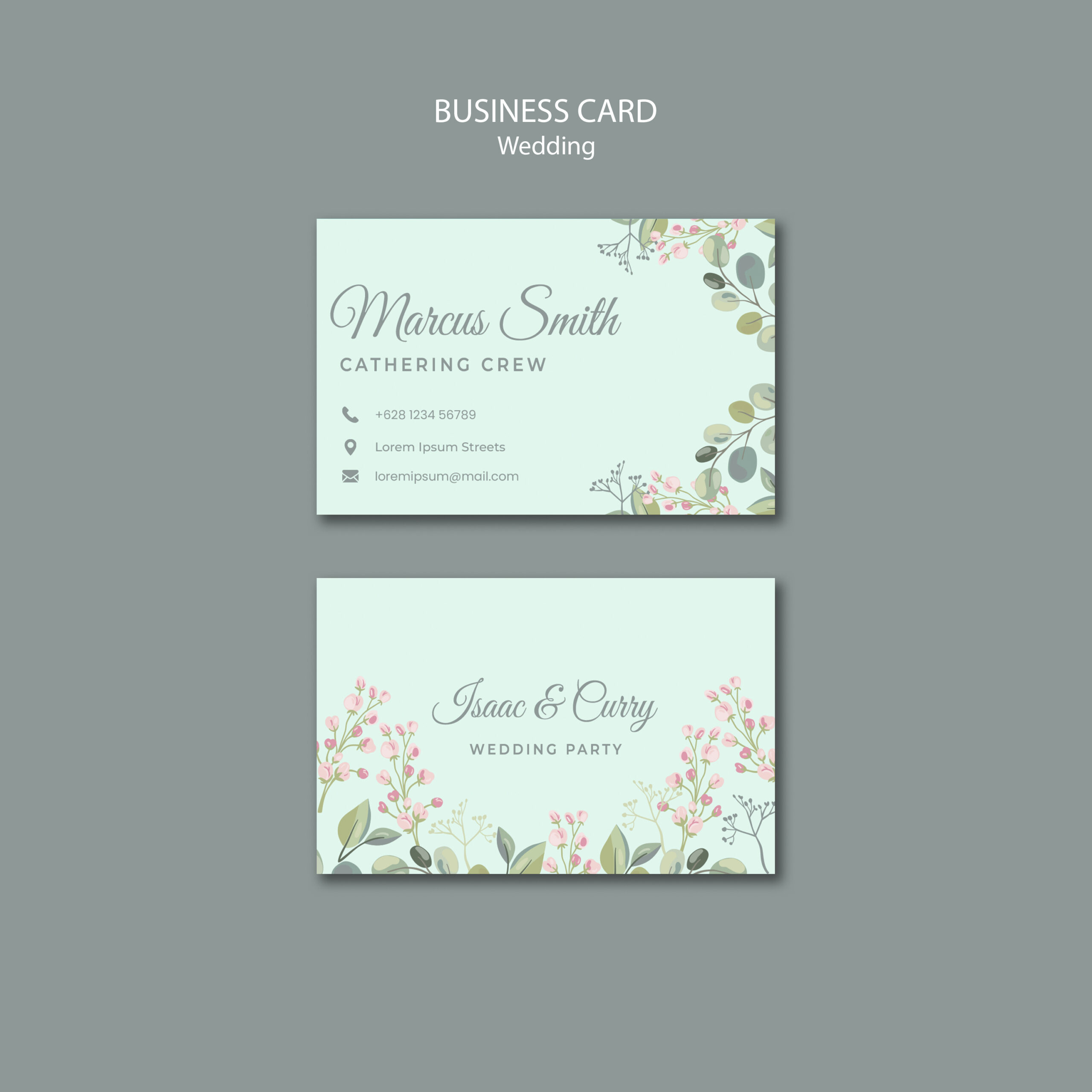 فایل لایه باز کارت ویزیت تم عروسی