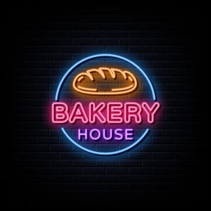 لوگو تابلو نئون رنگارنگ نان فانتزی