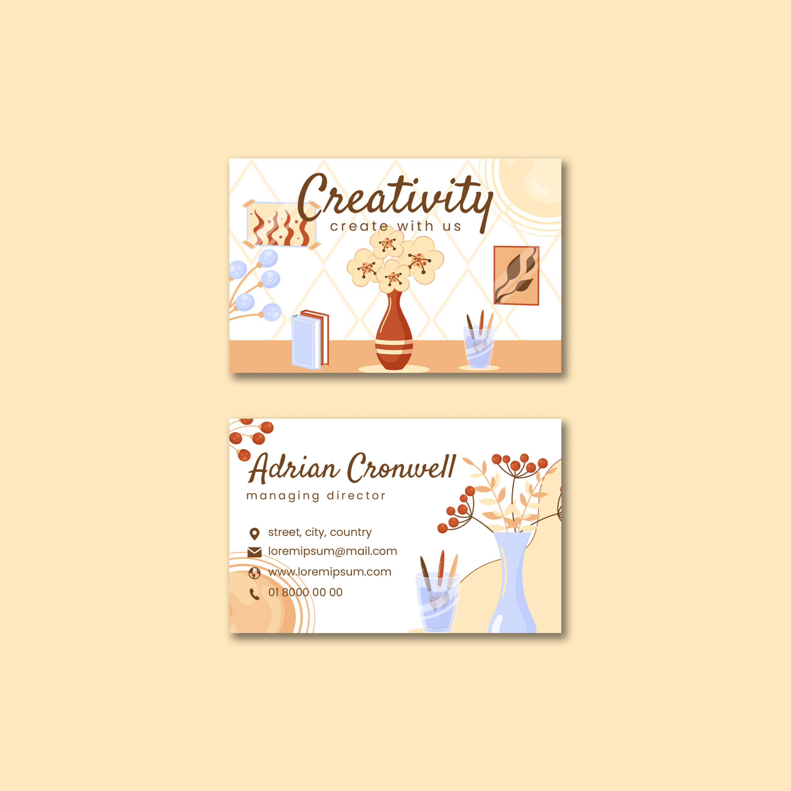 فایل لایه باز الگوی کارت ویزیت دکوراسیون