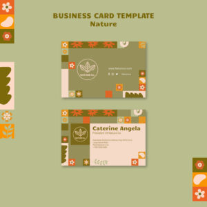 فایل لایه باز نمونه کارت ویزیت رنگ سبز و کرم