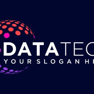 لوگو رنگارنگ طرح دایره ای با پس زمینه تیره