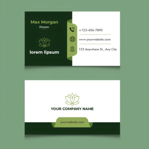 فایل لایه باز کارت ویزیت تجاری با تم سبز و سفید