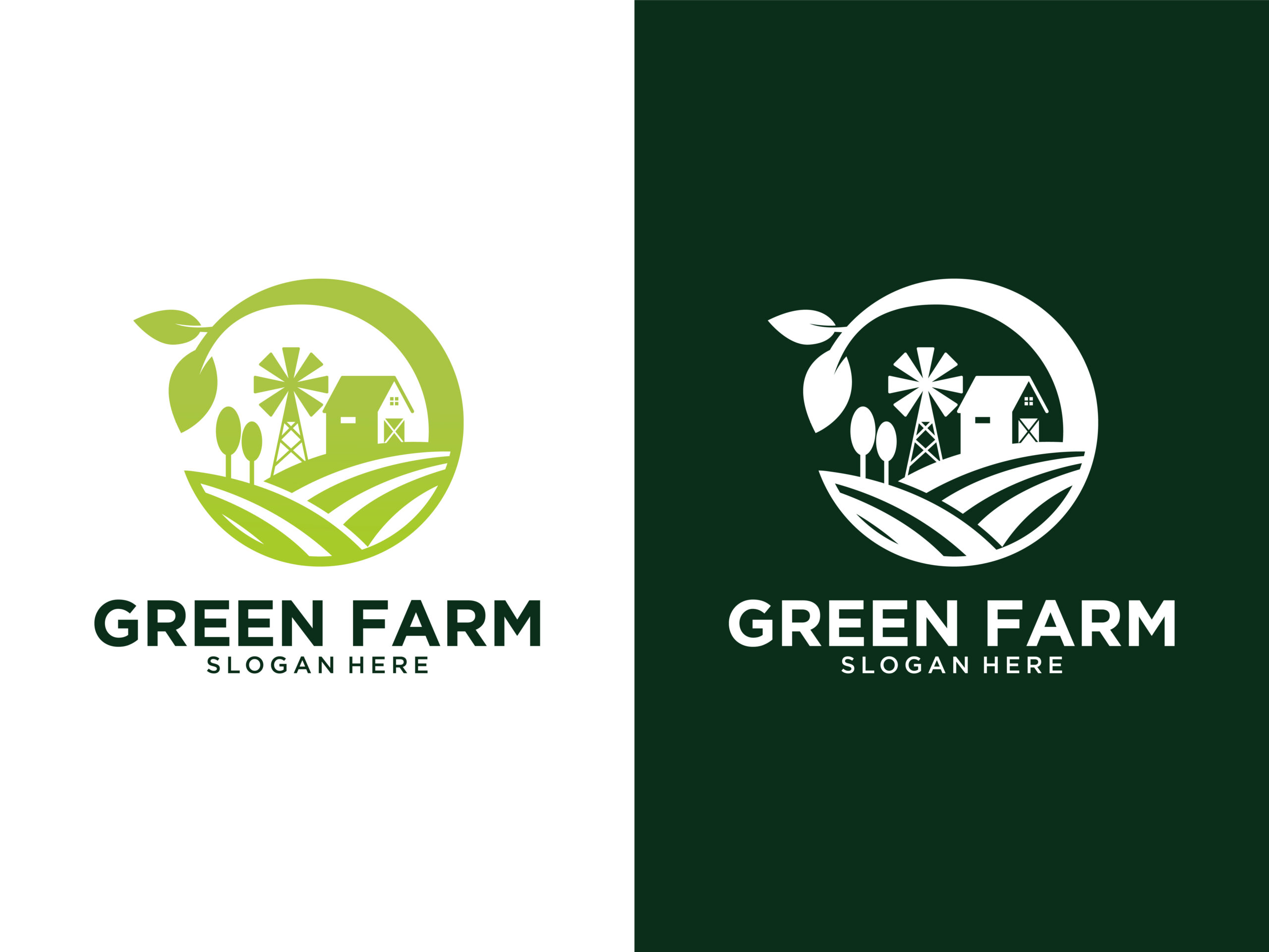 لوگو طرح مزرعه در دو سبک مختلف