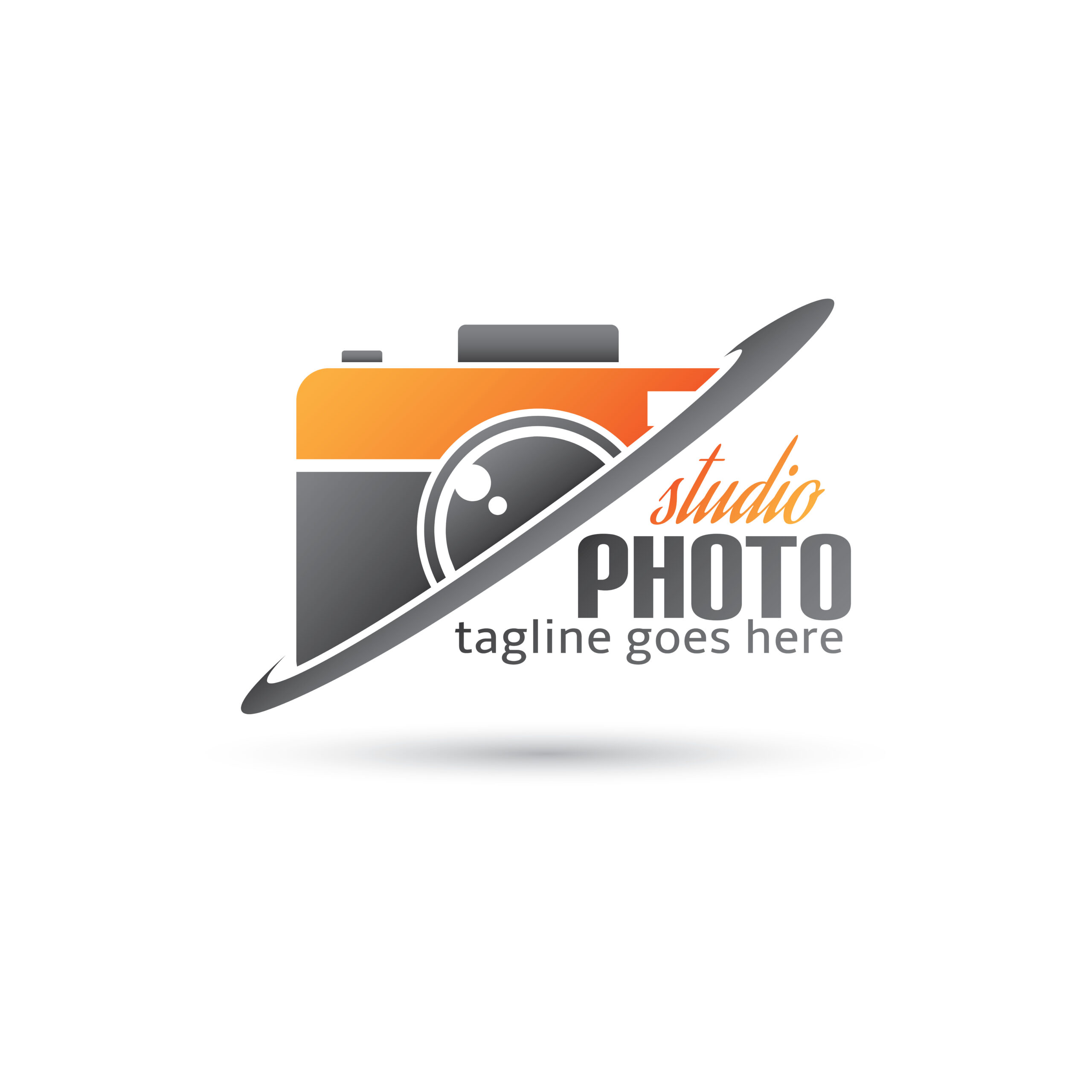 لوگو استودیو طرح دوربین عکاسی پس زمینه سفید