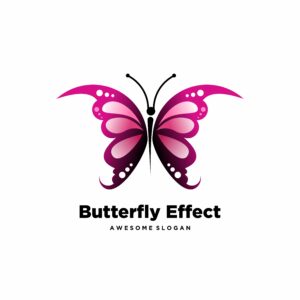 وکتور طرح لوگو پروانه رنگارنگ