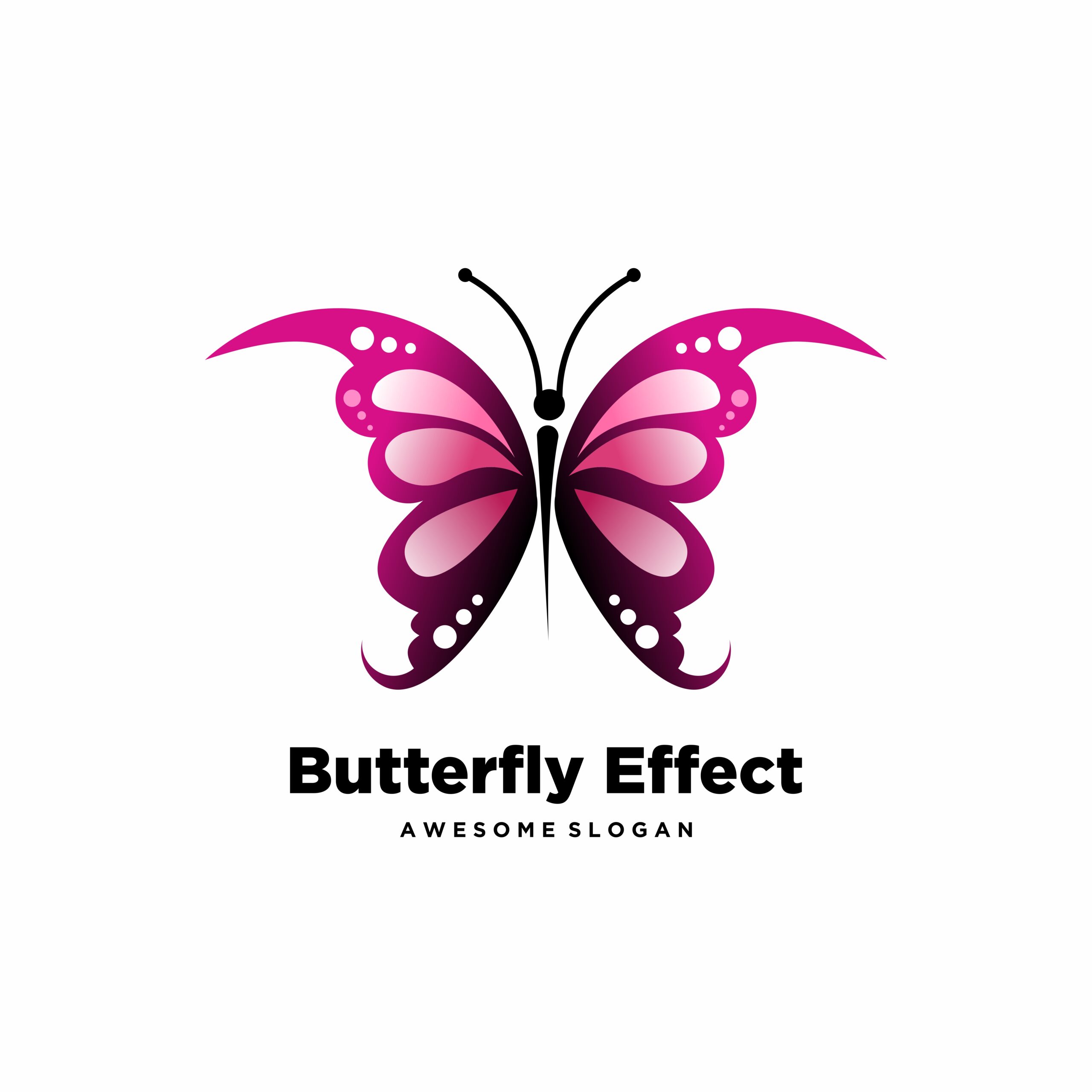 وکتور طرح لوگو پروانه رنگارنگ